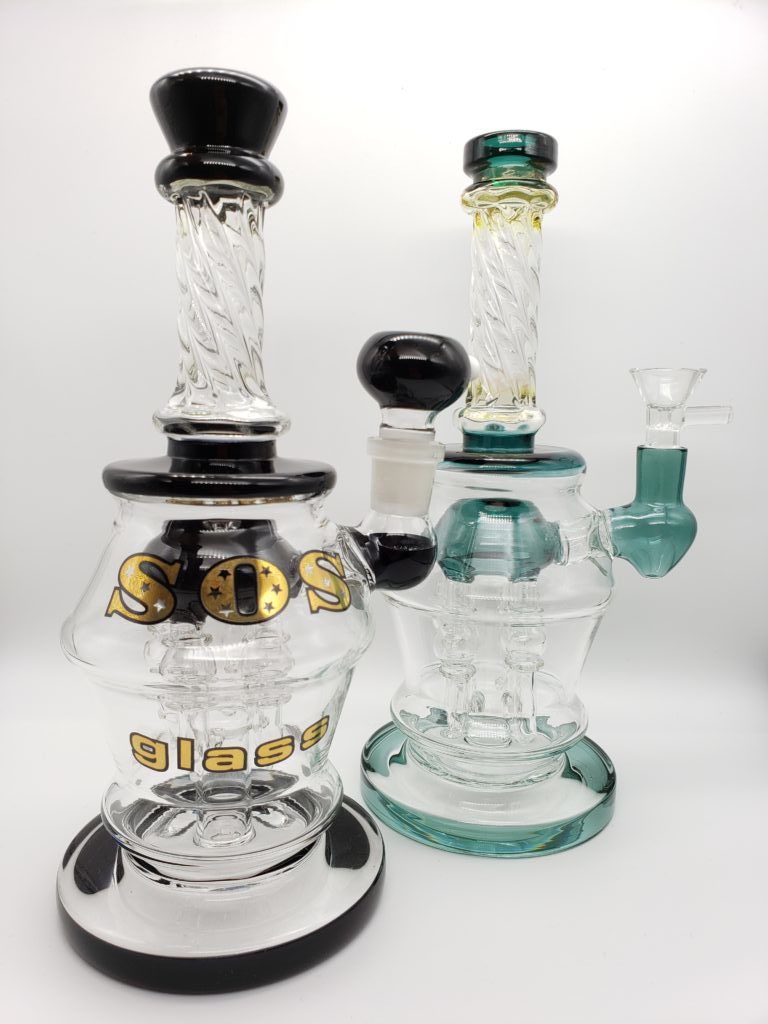 SOS1052B 12" Shower Perc - SOSGlass - Wholesale Smoking Instruments