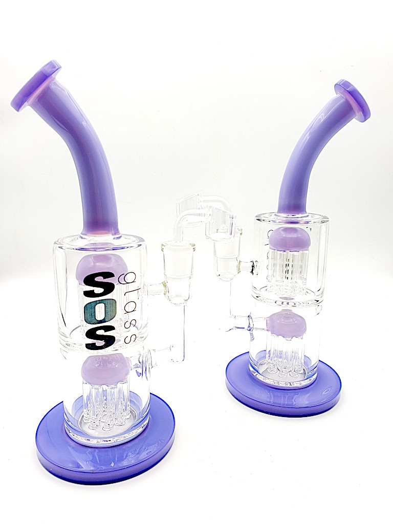 SOS352 10" Heavy Dual Shower w/banger - SOSGlass - Wholesale Smoking ...