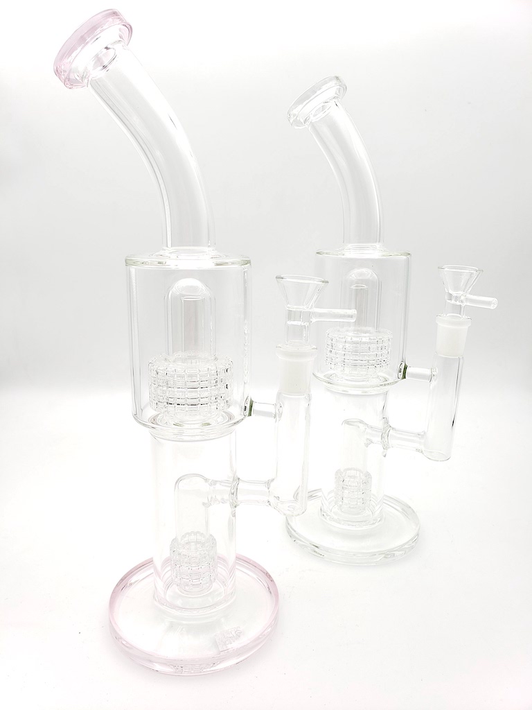 WPS176 11" dual perc - SOSGlass - Wholesale Smoking Instruments